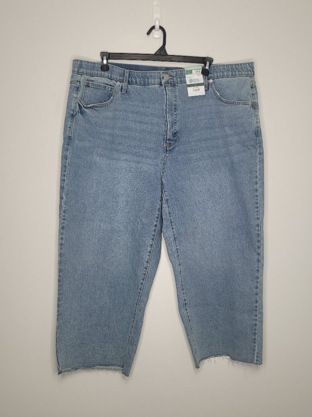 Terra & Sky wide leg cropped high waisted comfort band jeans size 24w NWT